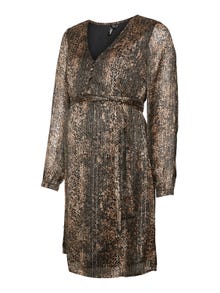MAMA.LICIOUS Robes Regular Fit Col en V Poignets ou bas élastiqués Manches classiques -Silver Mink - 20018587