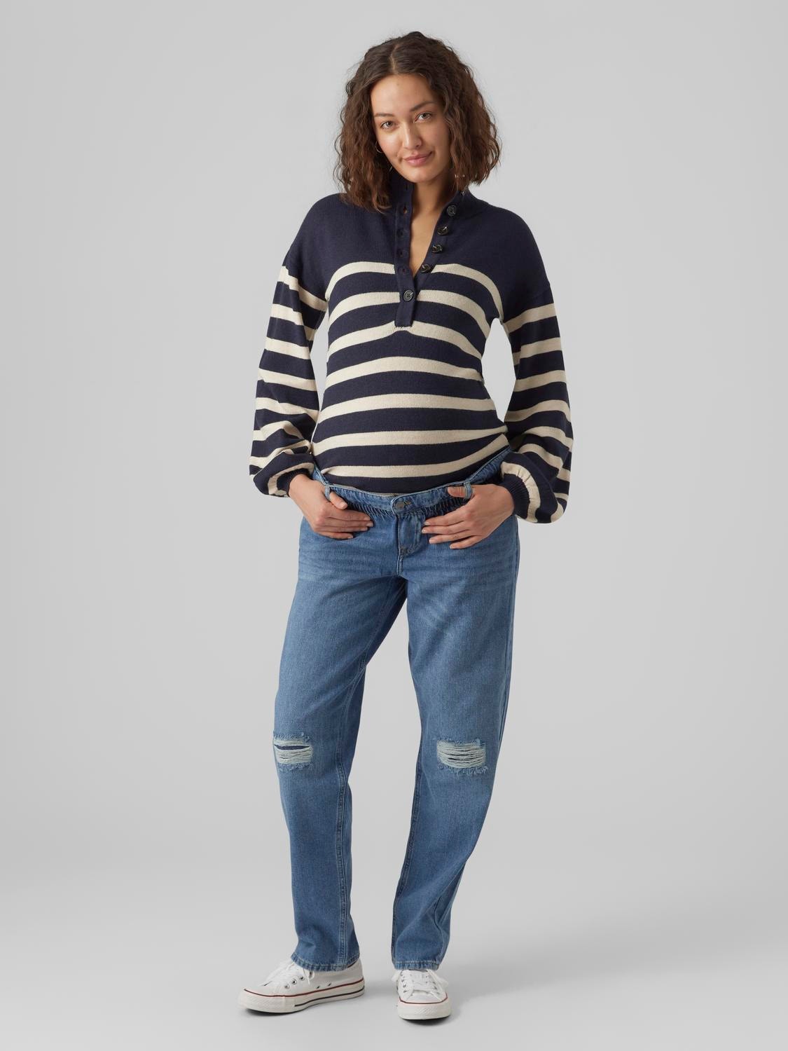 MAMA.LICIOUS Mom Fit Middels høy midje Jeans -Medium Blue Denim - 20018616