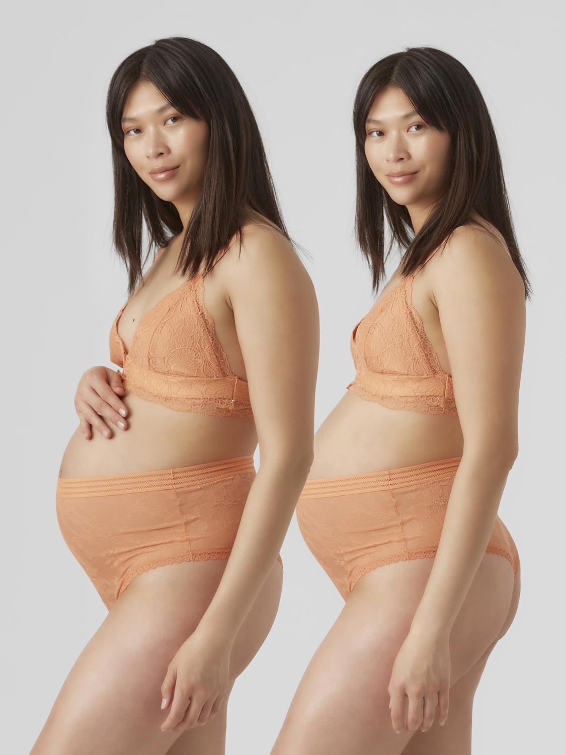 MAMA.LICIOUS 2-pack maternity-briefs -Papaya Punch - 20018642