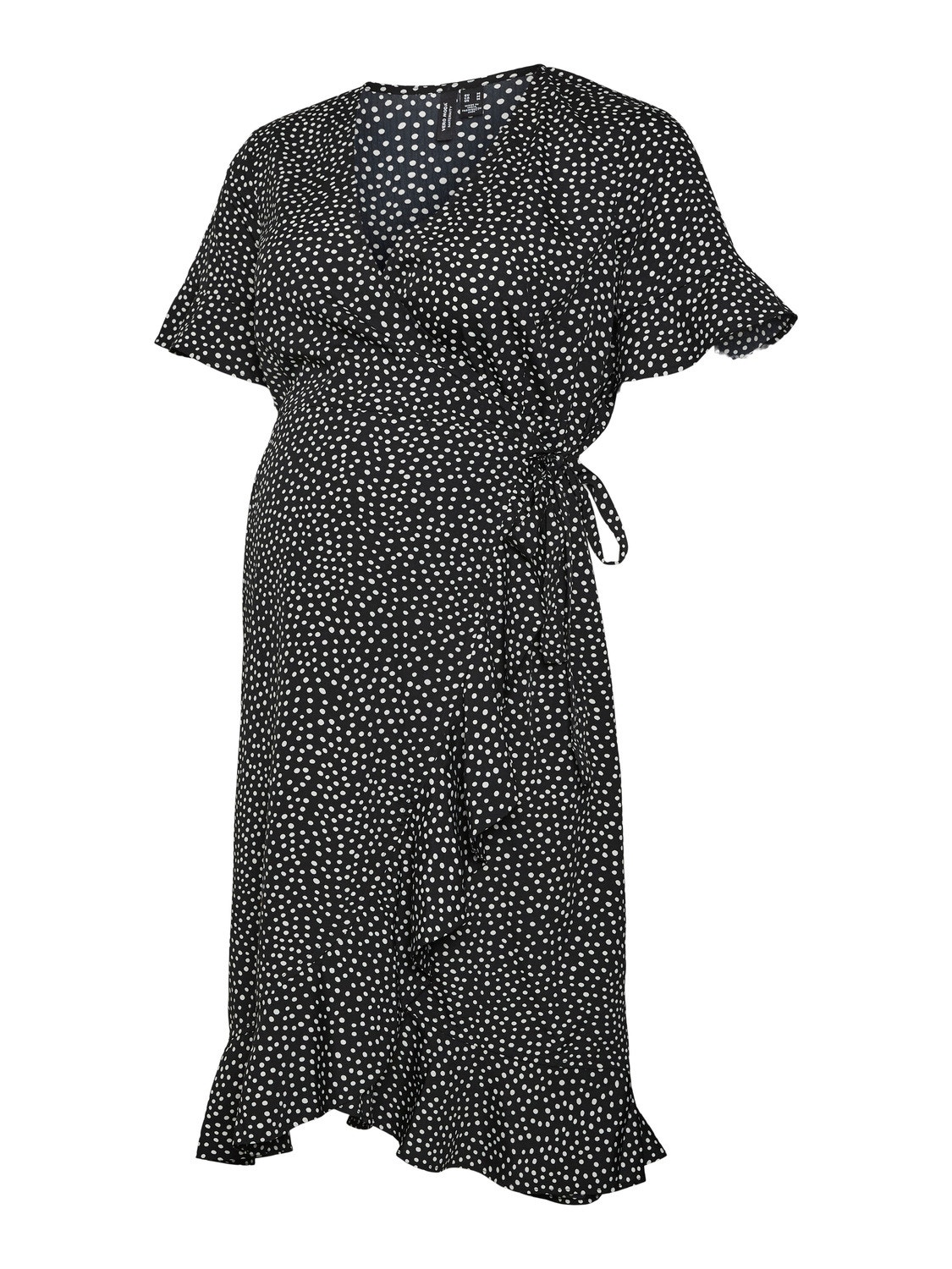 MAMA.LICIOUS Robe courte Regular Fit Col en V -Black - 20018656