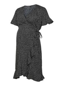 MAMA.LICIOUS Vestido corto Corte regular Cuello en V -Black - 20018656