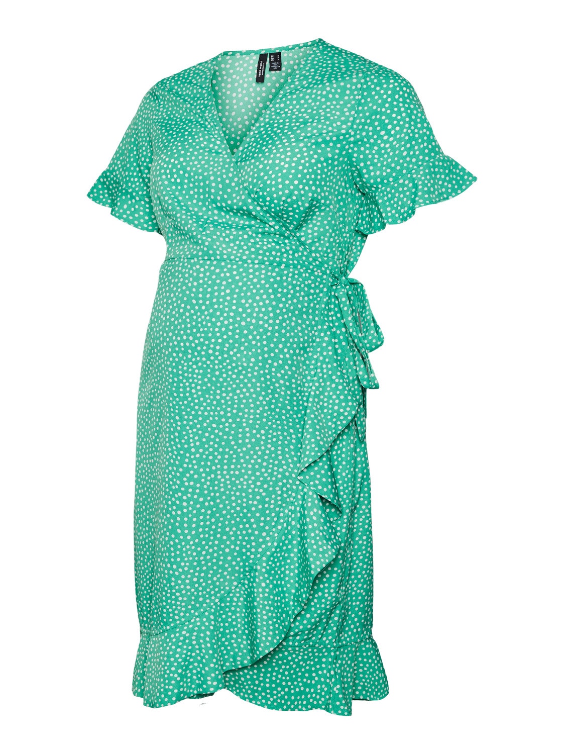 MAMA.LICIOUS Robe courte Regular Fit Col en V -Bright Green - 20018656