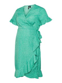 MAMA.LICIOUS Vestito corto Regular Fit Scollo a V -Bright Green - 20018656