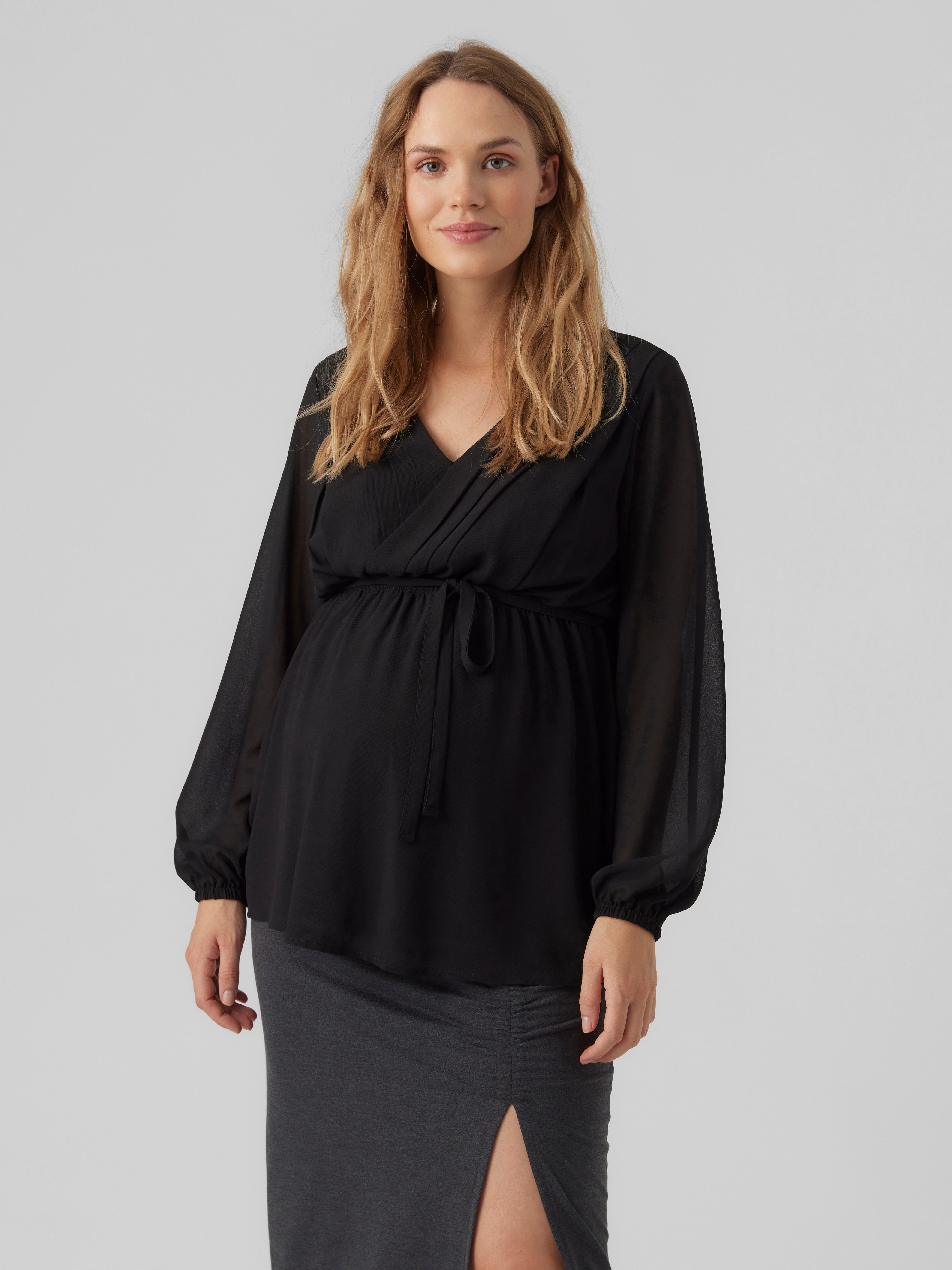 Mamalicious Maternity knit midi dress in black