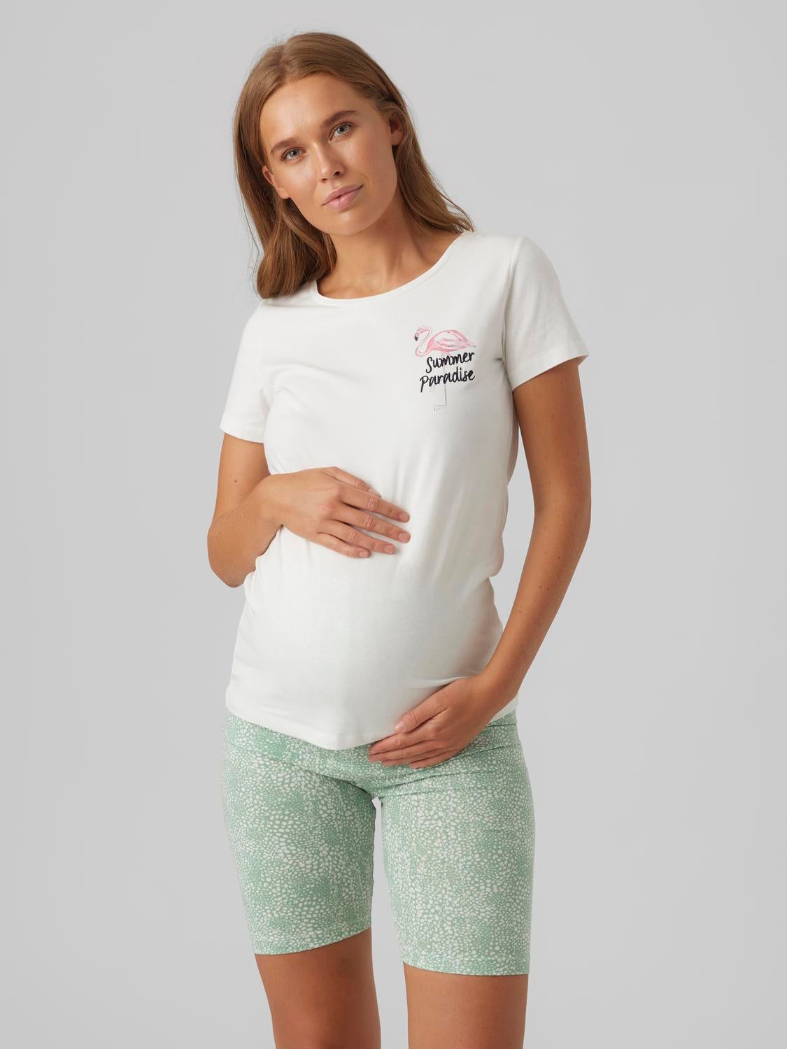 Zwangerschaps t shirt White Clear MAMA.LICIOUS