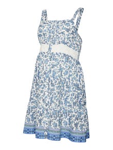 MAMA.LICIOUS Krój regularny Gleboki okragly dekolt Krótka sukienka -Dazzling Blue - 20018745