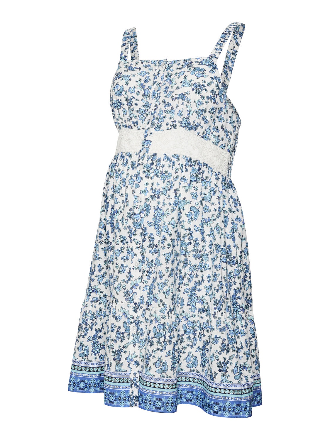 MAMA.LICIOUS Vestido corto Corte regular Cuello en U -Dazzling Blue - 20018745