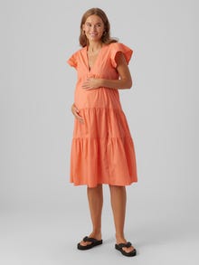 MAMA.LICIOUS VMMJARLOTTE Gravidklänning -Georgia Peach - 20018788