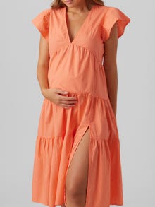 MAMA.LICIOUS VMMJARLOTTE Gravidklänning -Georgia Peach - 20018788