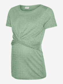MAMA.LICIOUS Regular fit O-pääntie T-paidat -Smoke Green - 20018835