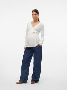 MAMA.LICIOUS Top Regular Fit Scollo a V -Snow White - 20018841