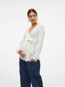 MAMA.LICIOUS Top Regular Fit Scollo a V -Snow White - 20018841
