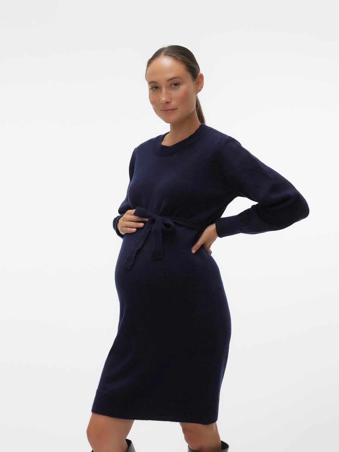 Blue maternity hot sale sweater dress