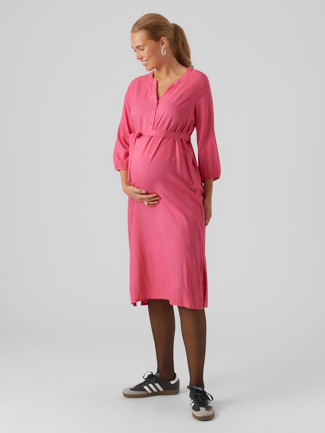 Pink maternity hot sale wrap dress