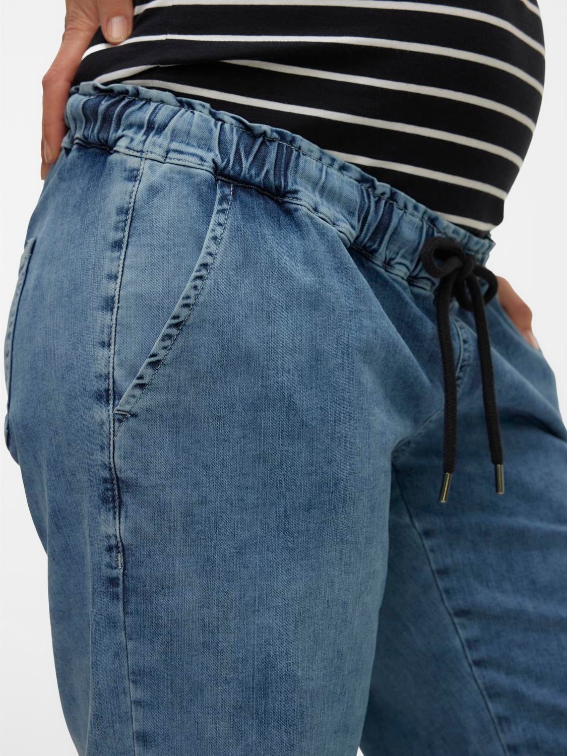 MAMA.LICIOUS Jeans Loose Fit Taille basse -Medium Blue Denim - 20018889