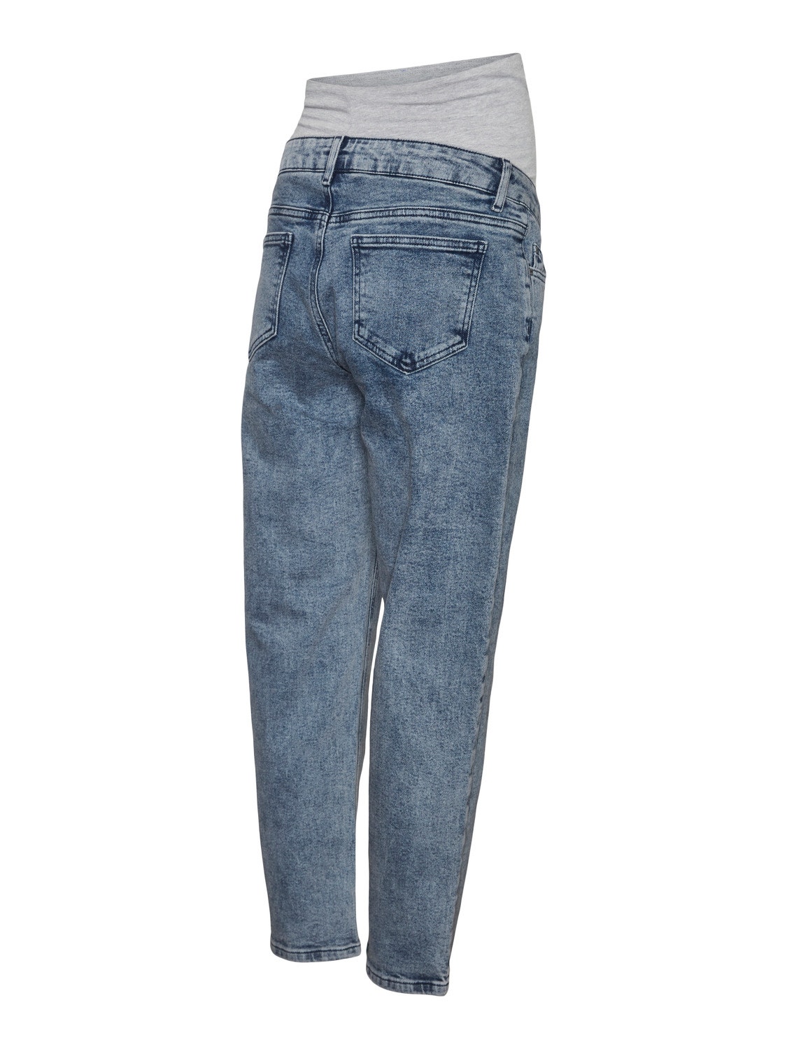 Jeans Regular Fit Taille extra haute, Bleu moyen