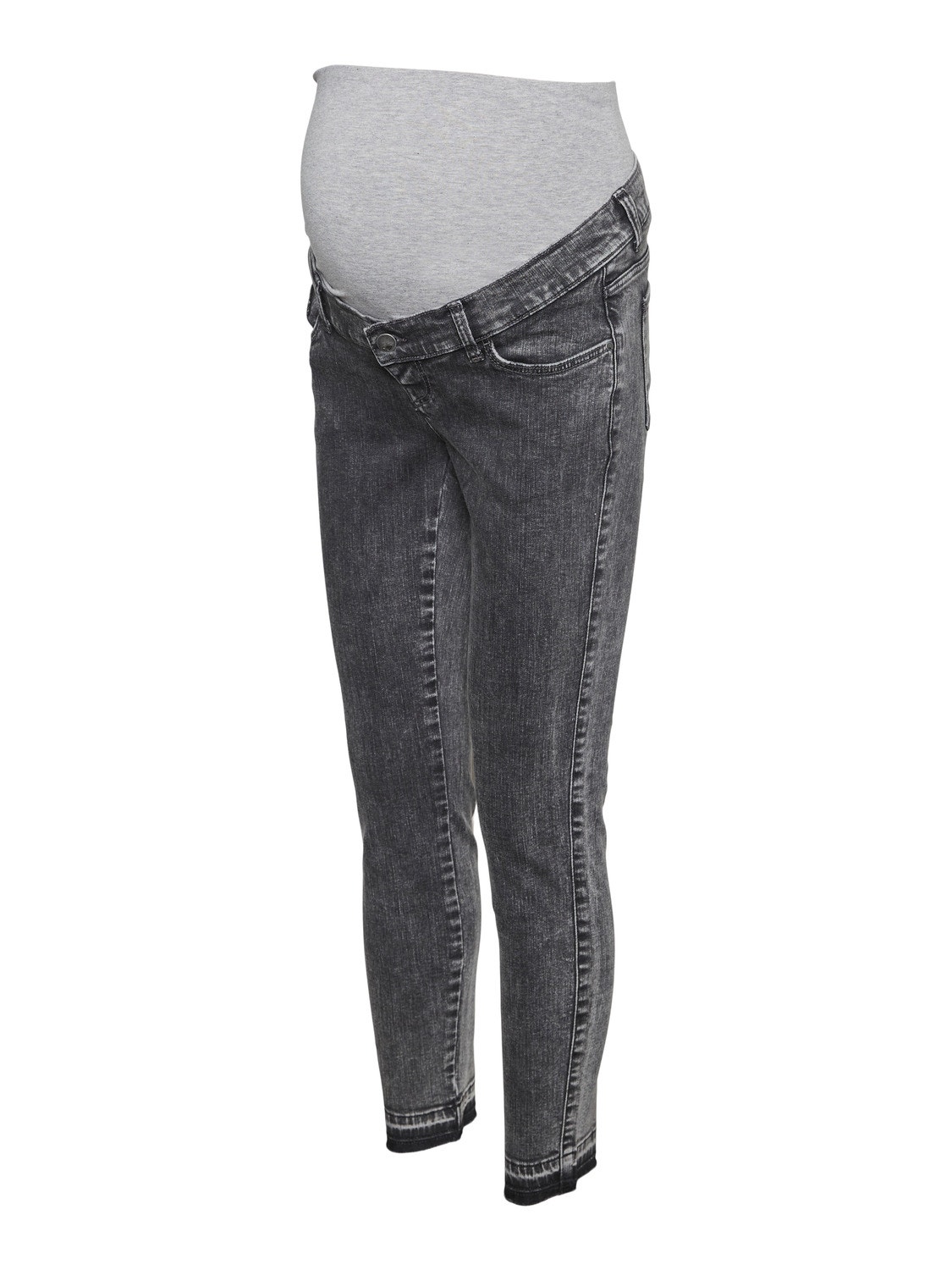 MAMA.LICIOUS Slim Fit Middels høy midje Jeans -Grey Denim - 20018898