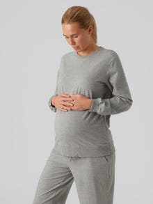 MAMA.LICIOUS Maternity-top  -Light Grey Melange - 20018951