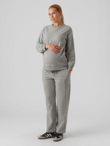 MAMA.LICIOUS Maternity-trousers -Light Grey Melange - 20018952