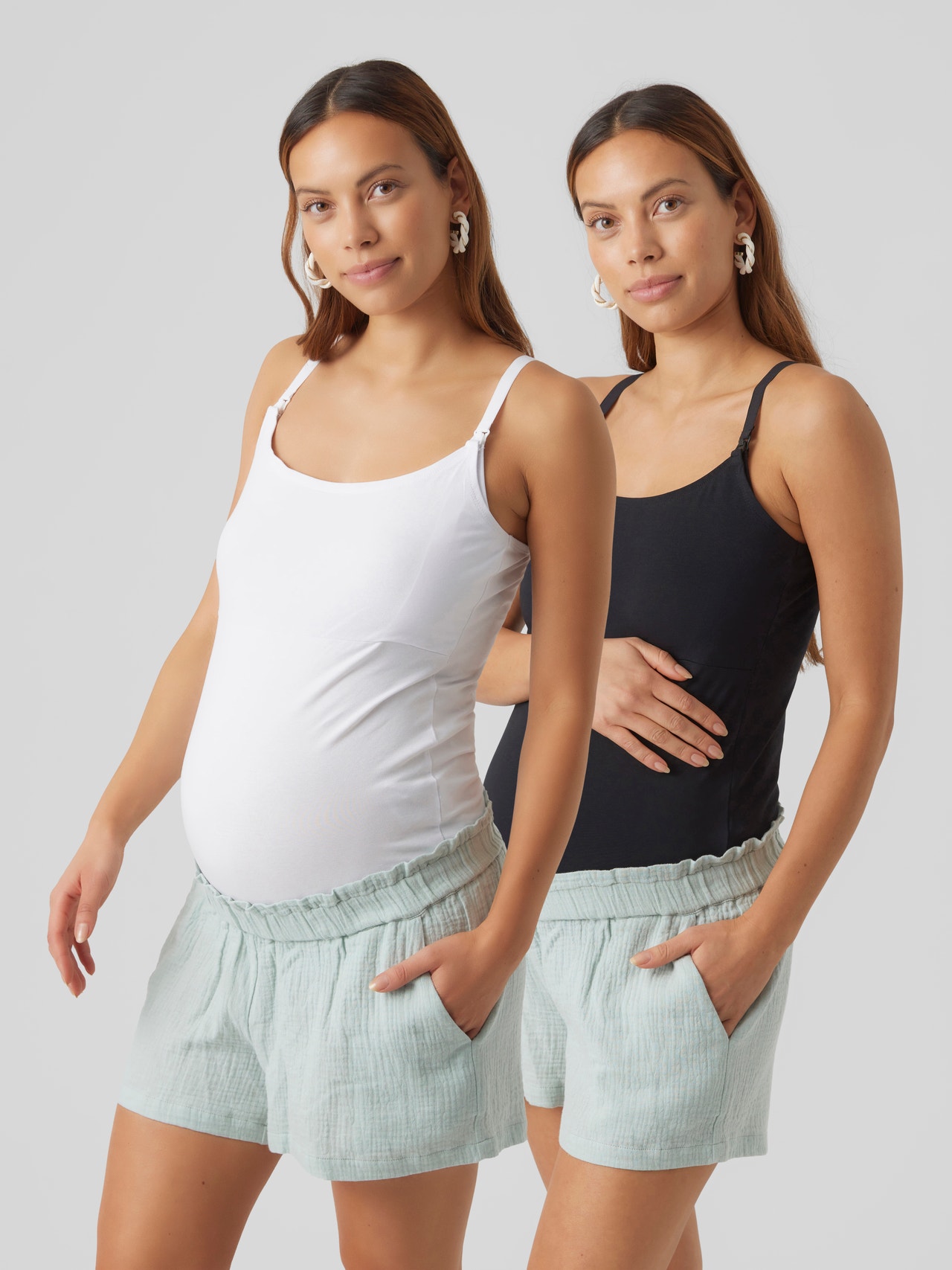 Felina | Cotton Modal Maternity Cami with Nursing Clips (Black, Small)