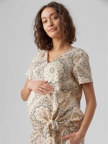 MAMA.LICIOUS Tops Regular Fit Col chemise -Pastel Rose Tan - 20019006