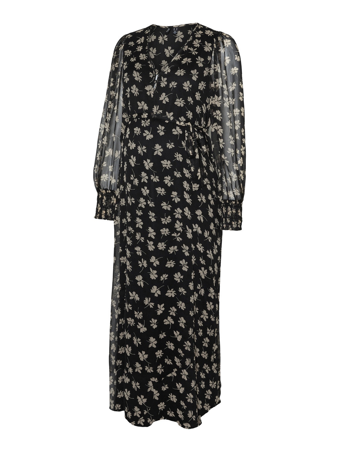 MAMA.LICIOUS Robe longue Regular Fit Col en V -Black - 20019008