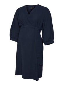 MAMA.LICIOUS Robe courte Regular Fit Col en V -Navy Blazer - 20019010