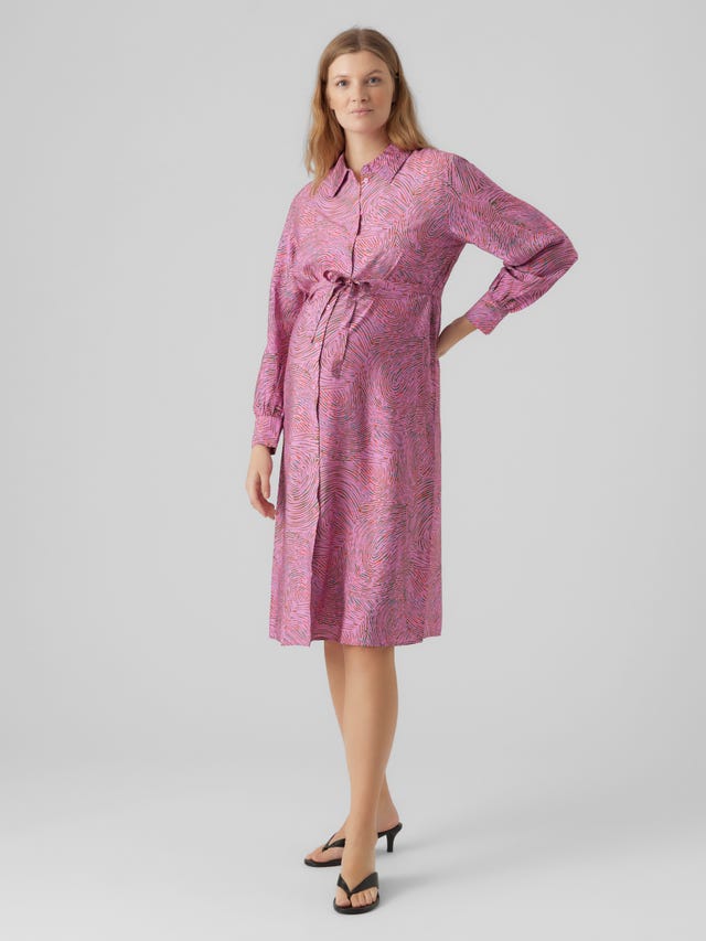 MAMA.LICIOUS Robe longue Regular Fit Col chemise - 20019015