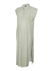 MAMA.LICIOUS Robe longue Regular Fit Col rond -Reseda - 20019032