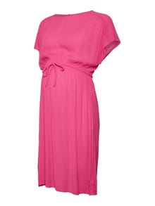 MAMA.LICIOUS Vestido corto Corte regular Cuello redondo -Pink Yarrow - 20019055