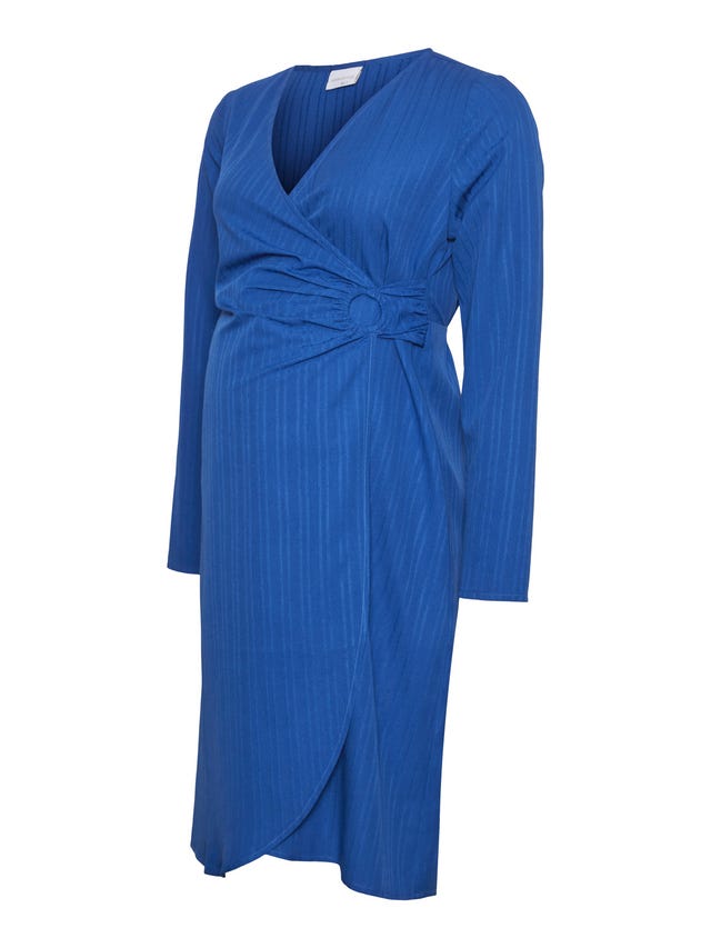 MAMA.LICIOUS Robe courte Regular Fit Col en V Manches fines et ajustées - 20019068