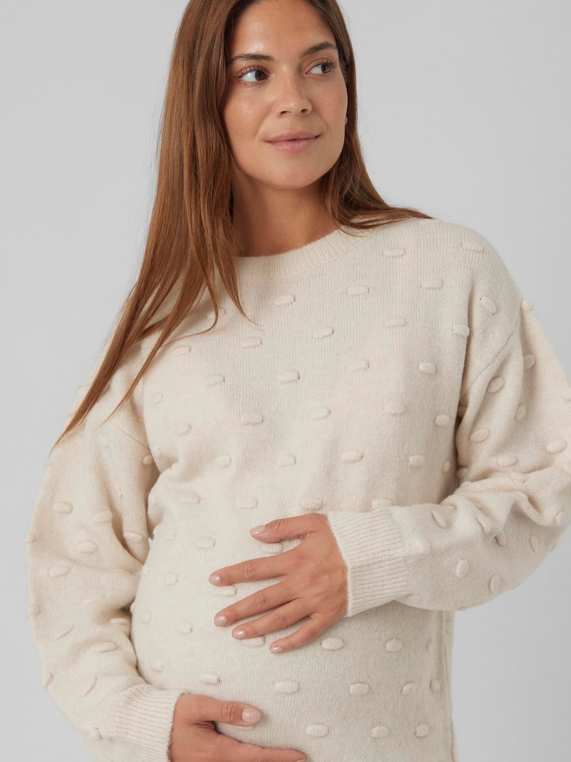 PULL EN MAILLE | Blanc cassé | MAMA.LICIOUS®