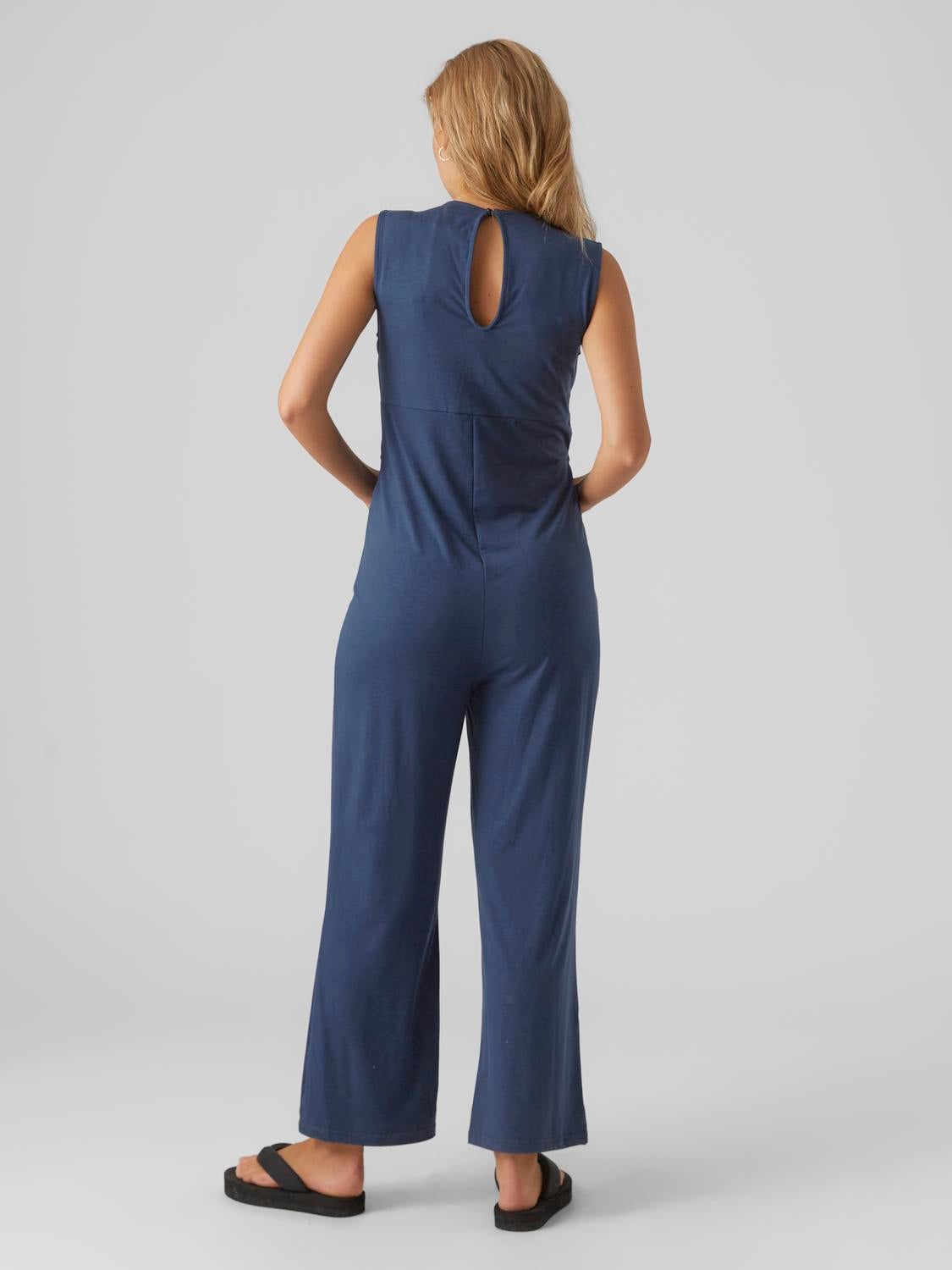 Buy online Blue Solid Cotton Maternity Jumpsuit from clothing for Women by  Mine4nine for ₹1299 at 52% off | 2024 Limeroad.com