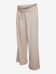 MAMA.LICIOUS Regular Fit Regular waist Trousers -Oatmeal - 20019189