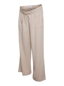 MAMA.LICIOUS Regular Fit Trousers -Oatmeal - 20019189