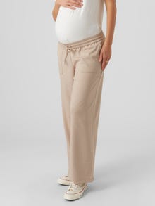 MAMA.LICIOUS Pantalons Regular Fit Taille classique -Oatmeal - 20019189