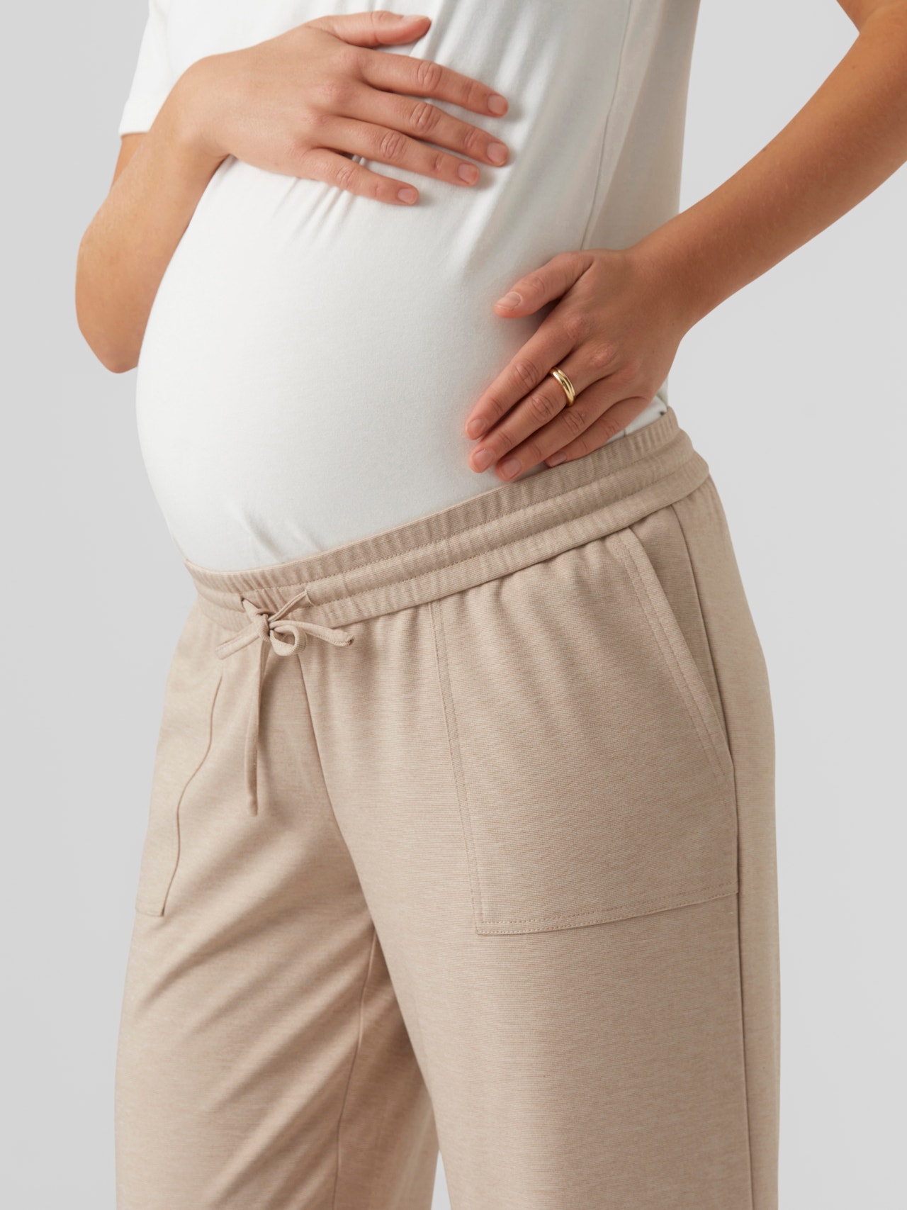MAMA.LICIOUS Maternity-trousers -Oatmeal - 20019189