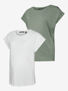 MAMA.LICIOUS 2-pack Zwangerschaps-t-shirt -Laurel Wreath - 20019198