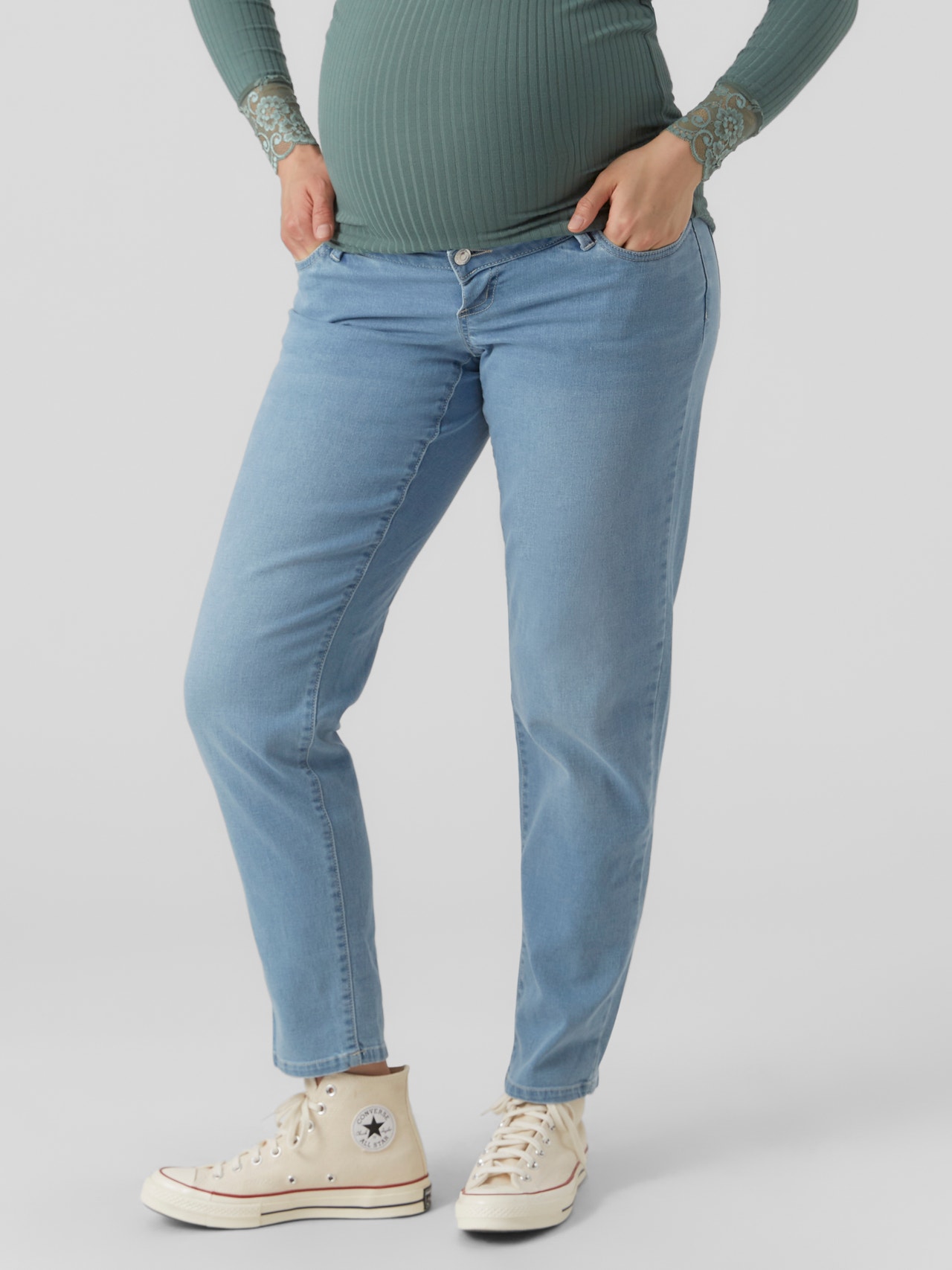 MAMA.LICIOUS Umstands-jeans  -Light Blue Denim - 20019227