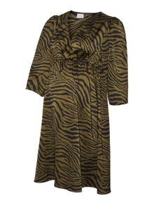 MAMA.LICIOUS Vestido corto Corte regular Cuello en V -Winter Moss - 20019299