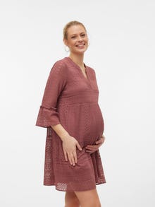 MAMA.LICIOUS Dekolt w serek Tunika -Rose Brown - 20019403