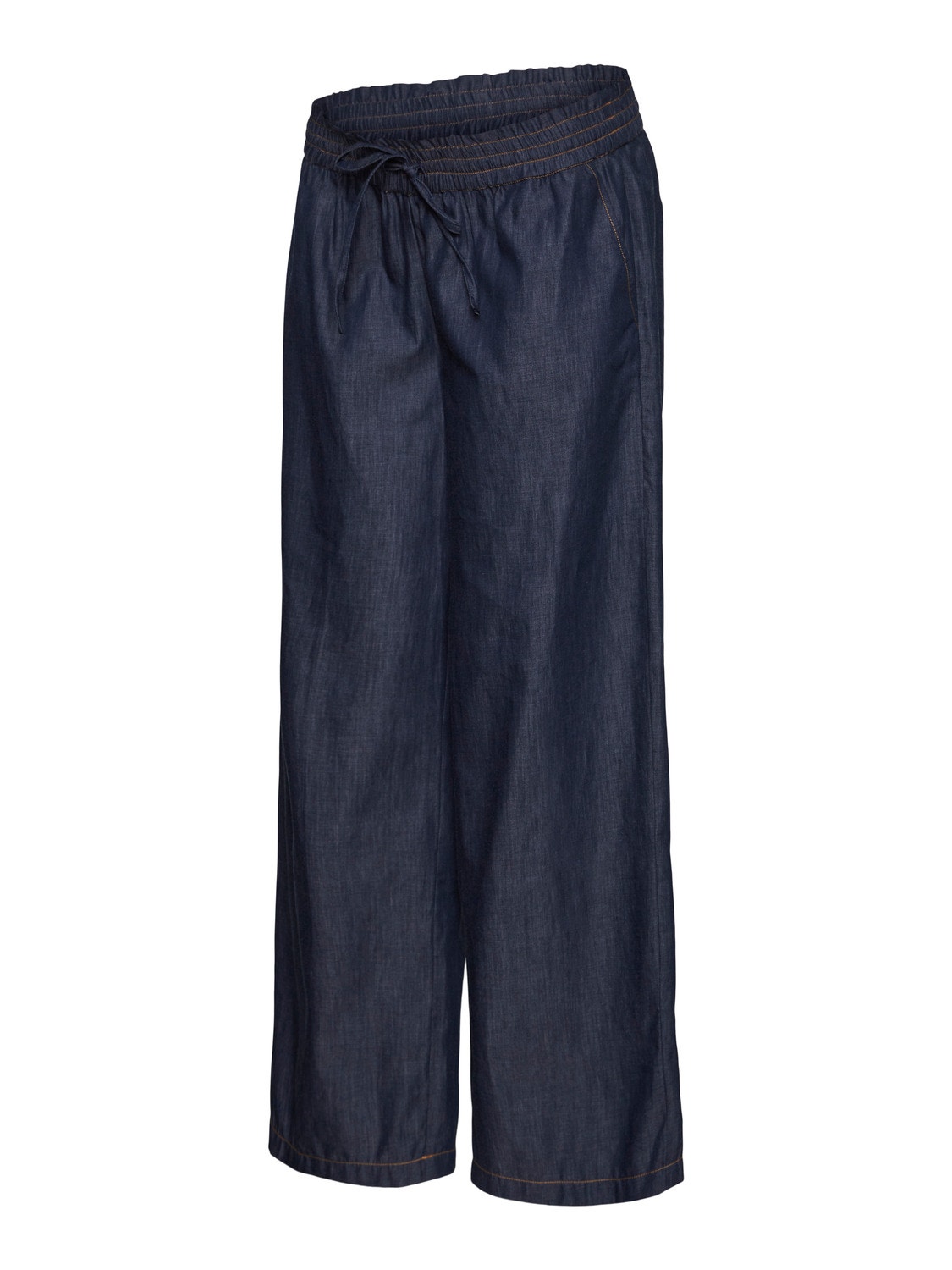 MAMA.LICIOUS Krój wide leg Spodnie -Medium Blue Denim - 20019429