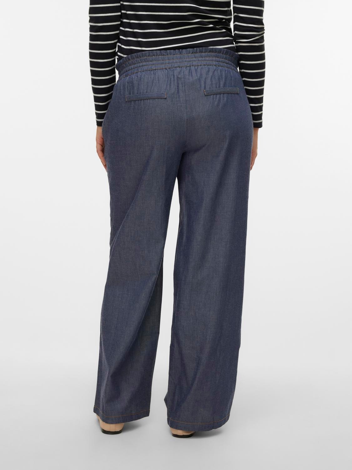 MAMA.LICIOUS Pantalones Corte wide leg -Medium Blue Denim - 20019429