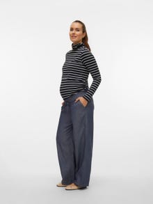 MAMA.LICIOUS Pantalones Corte wide leg -Medium Blue Denim - 20019429