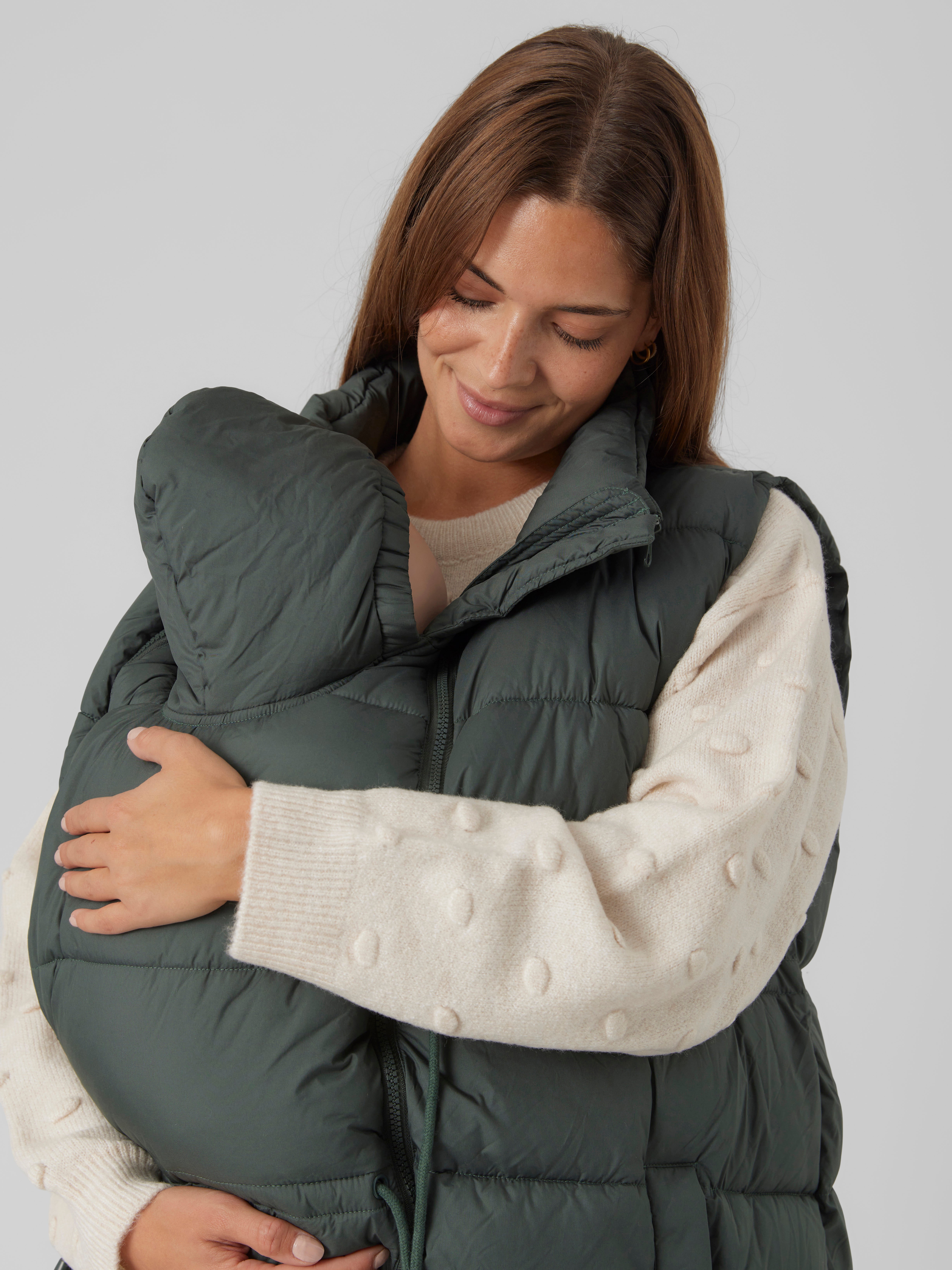 Maternity top puffer vest