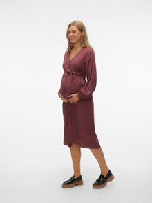 MAMA.LICIOUS Maternity-dress -Tawny Port - 20019522