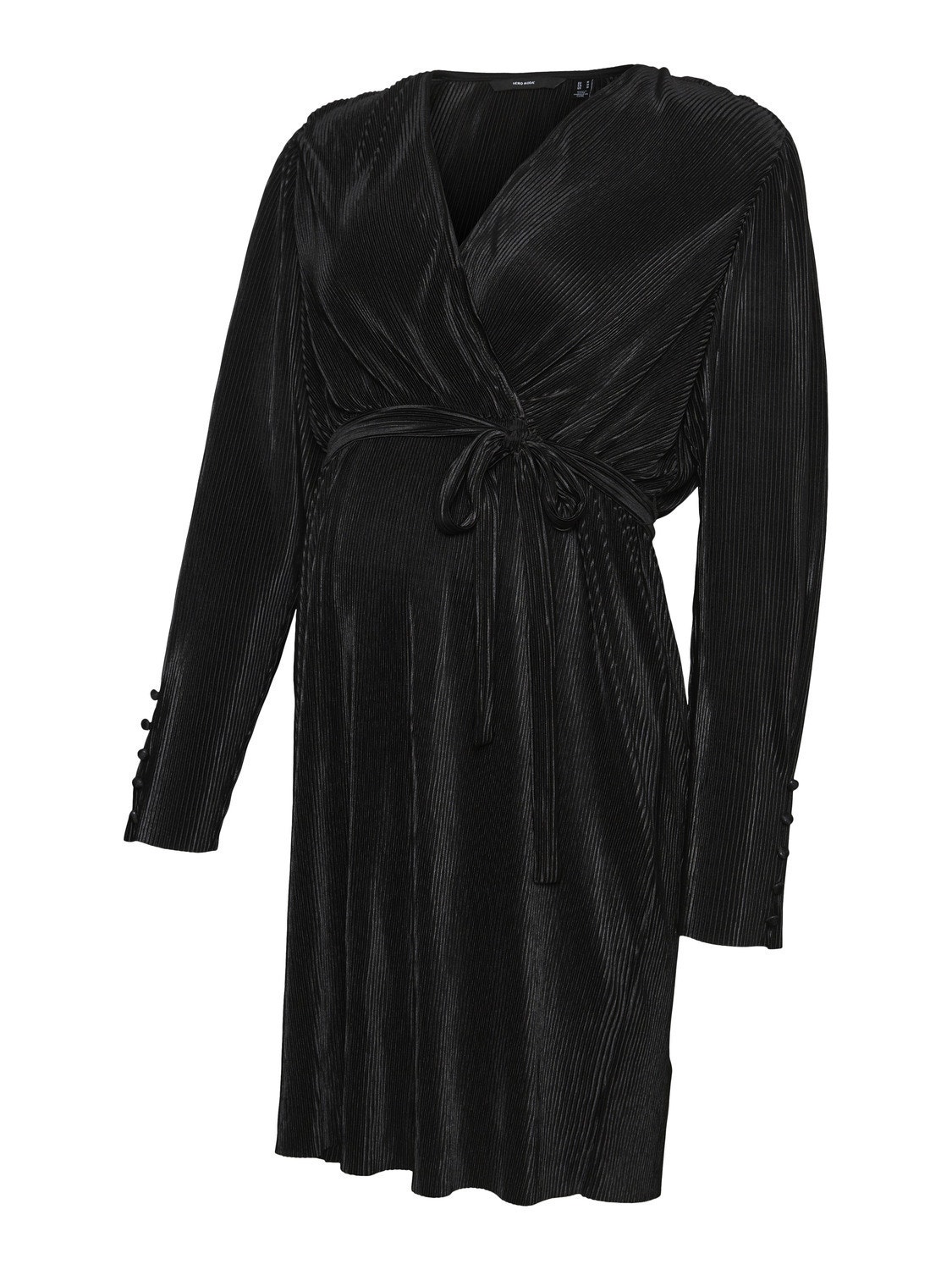 MAMA.LICIOUS Vestido corto Corte regular Cuello redondo -Black - 20019625