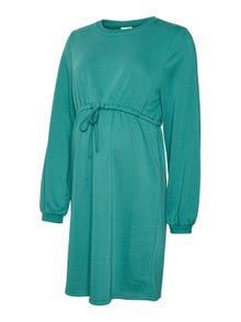 MAMA.LICIOUS Krój regularny Głęboki okrągły dekolt Krótka sukienka -Antique Green - 20019651