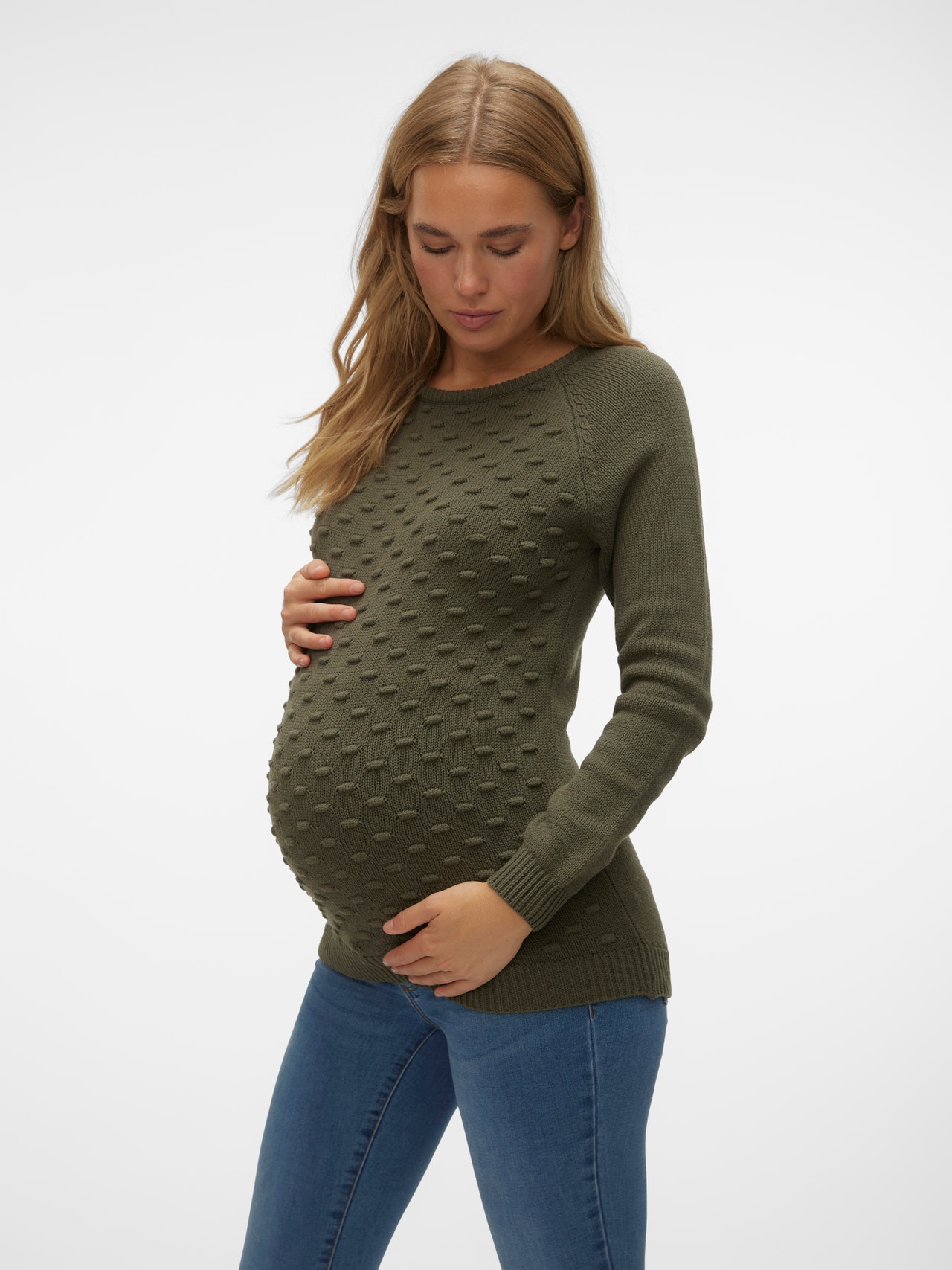 MAMA.LICIOUS Knitted maternity-pullover -Green Bay - 20019728