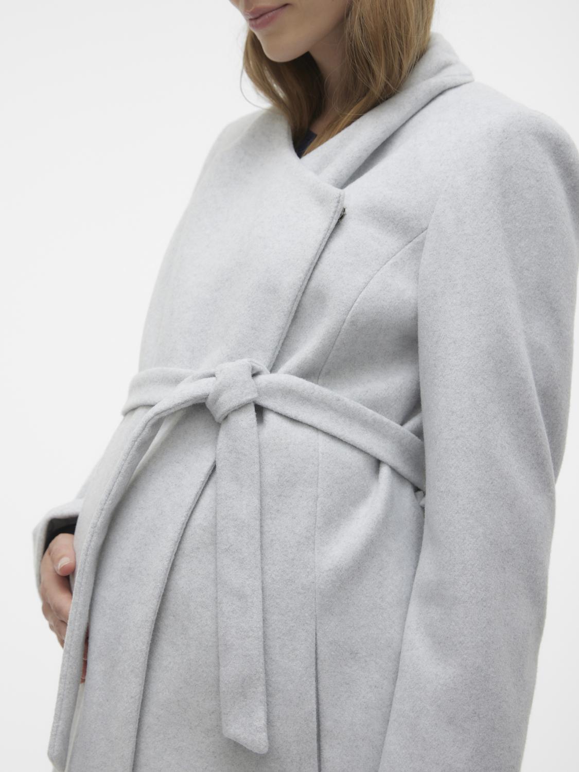 MAMA.LICIOUS Maternity-coat -Super Light Grey Melange - 20019735